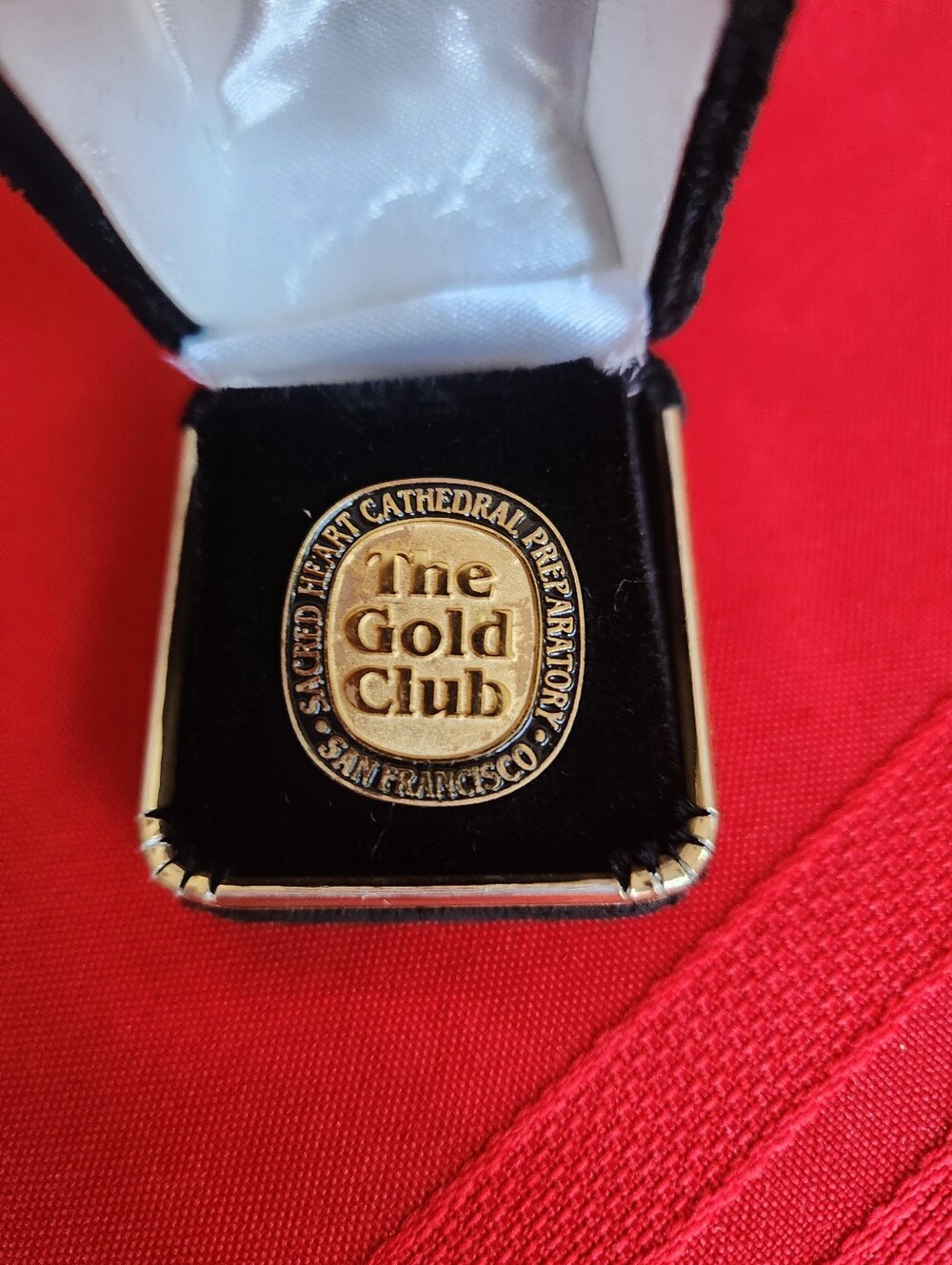 The Gold Club pin from Sacred Heart Cathedral Preparatory in San Francisco
